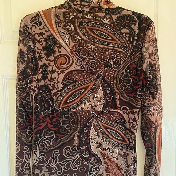 INC Brown Print Empire Top - Picture 2 of 5